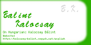 balint kalocsay business card
